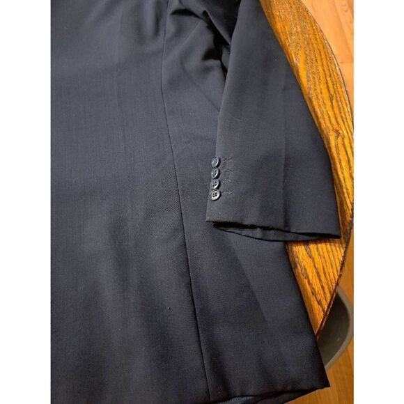46L Giorgio Cosani Navy Blue Tuxedo Suit Sports Coat Jacket Blazer Wool - Picture 6 of 6